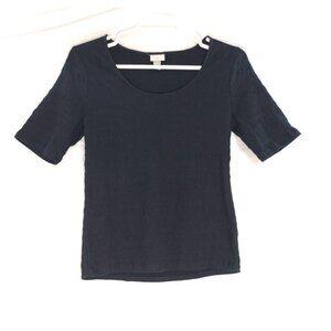 A New Day, Blouse with short sleeves, pullover style, for women size S, Black